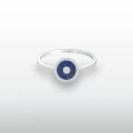 Pierścionek INLAY circle inkrustowany kamień lapis lazuli srebro damski