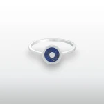 Pierścionek INLAY circle inkrustowany kamień lapis lazuli srebro damski