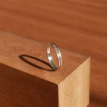 Pierścionek INLAY slim inkrustowany kamień granat naturalny srebro unisex