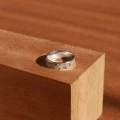 Pierścionek INLAY melange inkrustowany kamień turmlin naturalny srebro unisex
