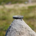 Pierścionek INLAY deep space inkrustowany kamień onyks obsydian opal lapis srebro unisex