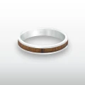 Pierścionek INLAY mid inkrustowany drewno oliwka roma srebro handmade