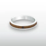 Pierścionek INLAY mid inkrustowany drewno oliwka roma srebro handmade