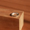 Pierścionek INLAY mid inkrustowany drewno oliwka roma srebro handmade