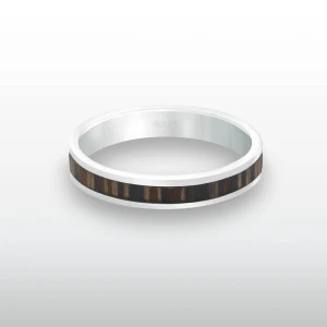 Pierścionek INLAY mid inkrustowany drewno loma multicolor srebro