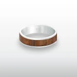Pierścionek INLAY large inkrustowany drewno lacewood brasil srebro
