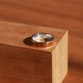 Pierścionek INLAY large inkrustowany drewno lacewood brasil srebro