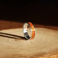 Pierścionek INLAY large inkrustowany drewno lacewood brasil srebro