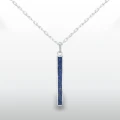 Naszyjnik męski słupek large inlay inkrustowany kamień naturalny lapis lazuli srebro