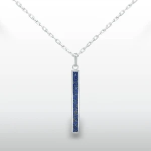 Naszyjnik męski słupek large inlay inkrustowany kamień naturalny lapis lazuli srebro
