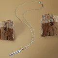 Naszyjnik męski słupek large inlay inkrustowany kamień naturalny lapis lazuli srebro