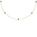 Naszyjnik choker srebro pozłacane czarny spinel dla kobiety