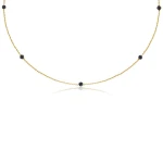 Naszyjnik choker srebro pozłacane czarny spinel dla kobiety