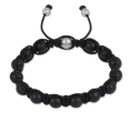 Bransoletka shamballa heban czarny srebro