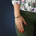Bransoletka ze sznurka zielony onyks heban hematyt